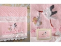 Полотенце Santalino С рождением дочки, жаккард-велюр, розовое