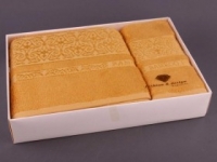 Набор подарочный для бани Fashion &amp  dizayn Комплект махровых полотенец из 2 шт, желтый