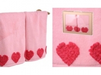 Набор подарочный для бани Santalino Комплект Сердца, розовый